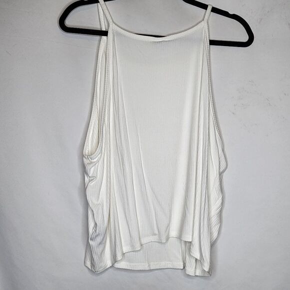 5X 28W Torrid White Floral Butterfly Everyday Rib Goddess Neck Crop Tank Tattoo - Picture 5 of 6